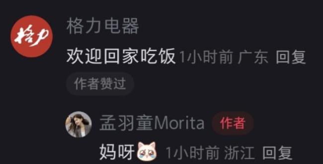 格力回应欢迎孟羽童回家吃饭 前秘书将与董明珠共进晚餐